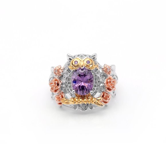 3 for $30 Women's Fashion Owl Ring Purple Buy 2 get 1 Free Statement Jewelry - Picture 2 of 7